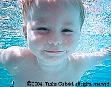 Smiling face underwater